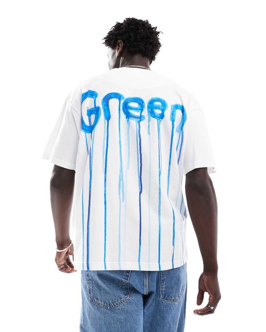 Pretty Green Blue Paint Effect Graphic T-Shirt for men