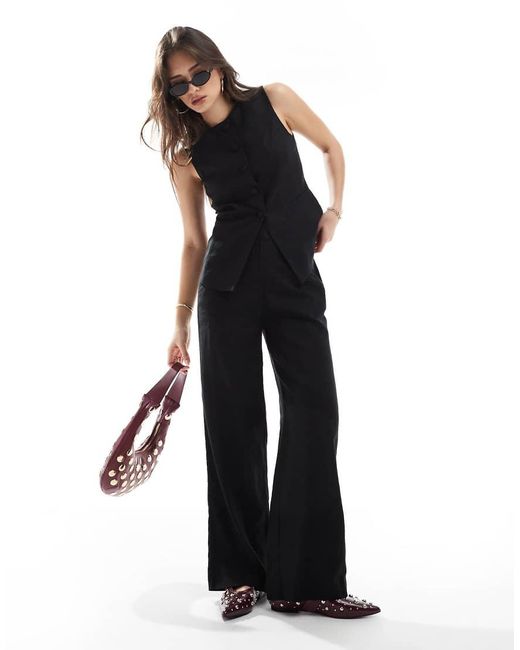 New Look Broek Met Wijde Pijpen in het Black