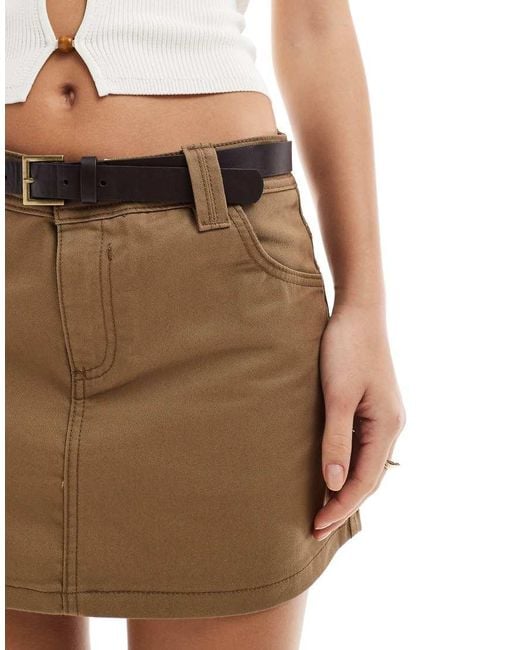 Bershka Elegante Mini Rok Met Riem in het White