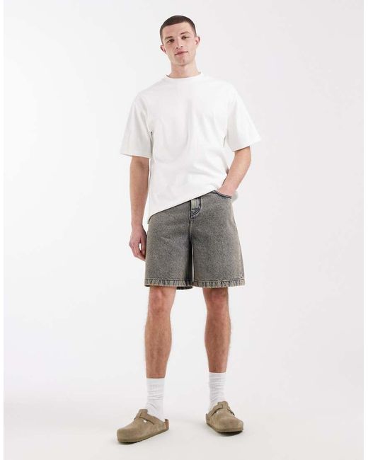 ASOS White Mid Length Denim Jorts for men