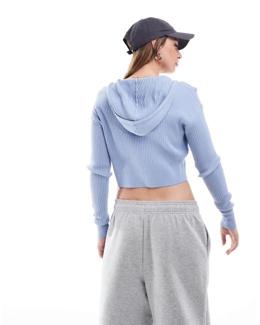 Cotton On Blue Cotton On Zip It Good Hood Knit Cardigan