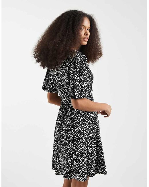 Vero Moda Black Button Through Mini Skater Dress