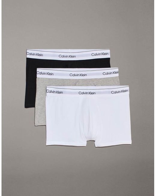 Calvin Klein White Icon Cotton Stretch 3 Pack Trunk for men