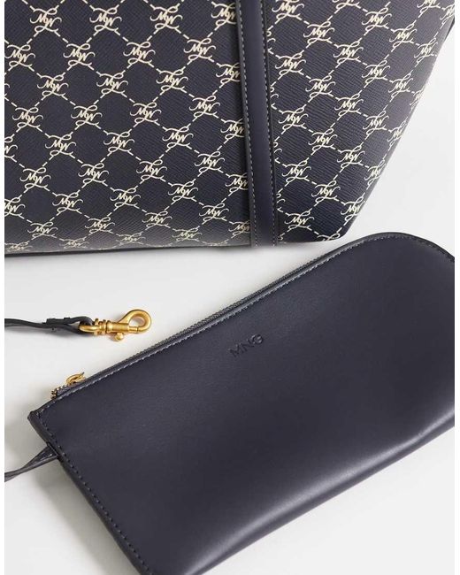 Mango Gray Monogram Tote Bag