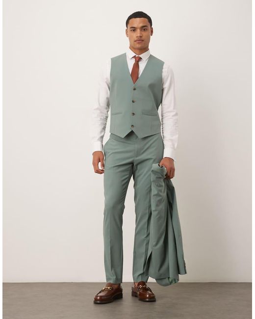 ASOS Green Skinny Suit Waistcoat for men