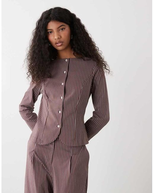 Reclaimed Vintage Purple Tailored Top With Button Down Front