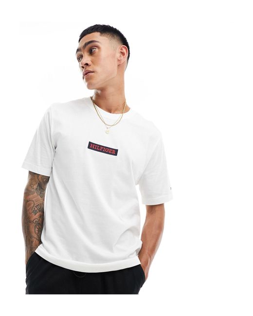 Tommy Hilfiger White Monotype Box T-shirt for men