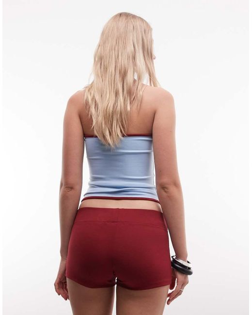 Collusion White Sporty Stripe Booty Short Co Ord