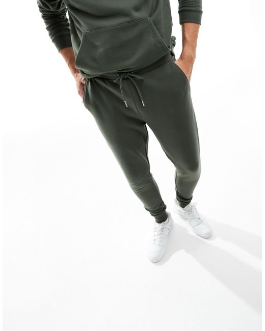 ASOS Tracksuit With Hoodie And Skinny Trackies in Green for Men | Lyst