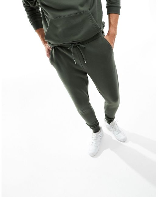 ASOS Tracksuit With Hoodie And Skinny Trackies in Green for Men Lyst