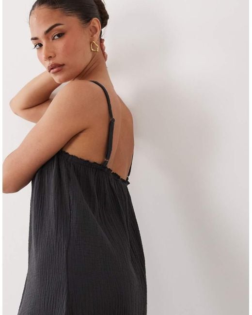 JDY Petite Black Cheesecloth Sleeveless Maxi Dress