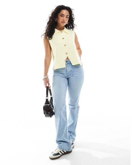 ASOS White – weste aus kompaktem strick