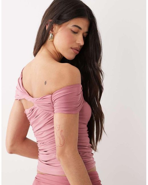 ASOS Red Co-ord One Shoulder Twist Top