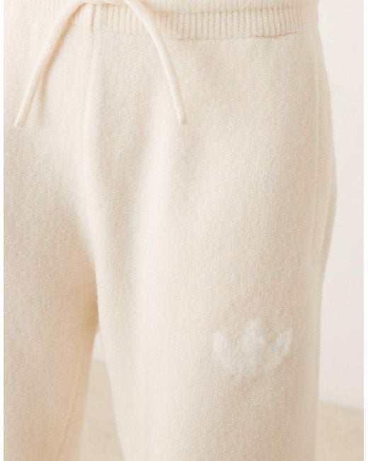 Adidas Originals Natural Knitted Wide Leg Track Pants