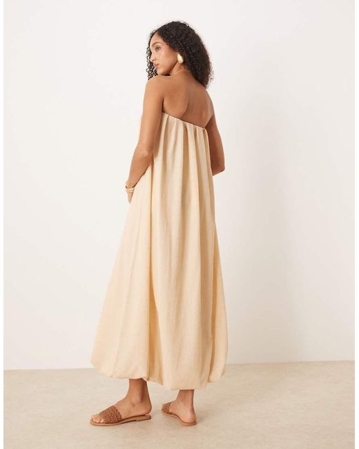 ASOS Natural Bandeau Bubble Hem Maxi Dress