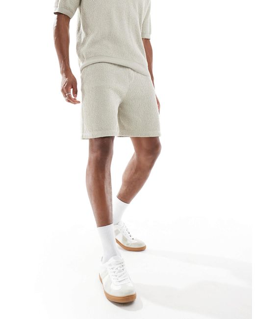 Boss Natural Amoffle Waffle Regular Shorts for men