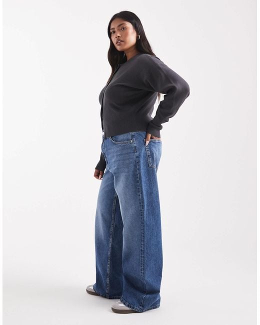 ASOS Blue Asos design curve – weite dad-jeans