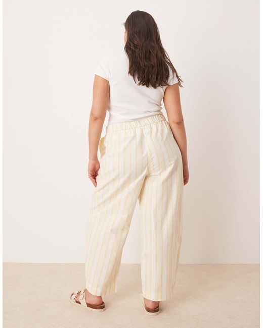 ASOS Natural Curve Linen Look Barrel Trousers