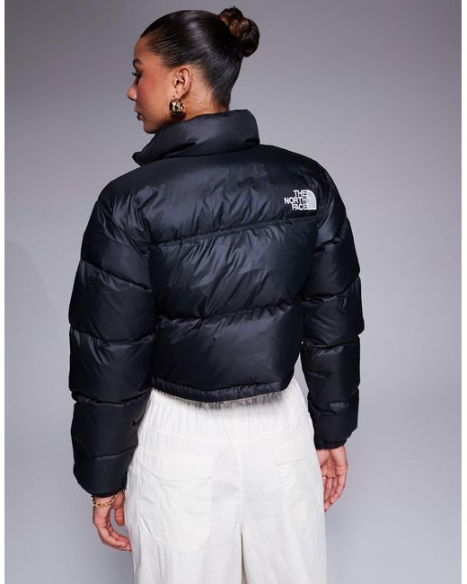 The North Face Black – nuptse – kurz geschnittene daunen-pufferjacke