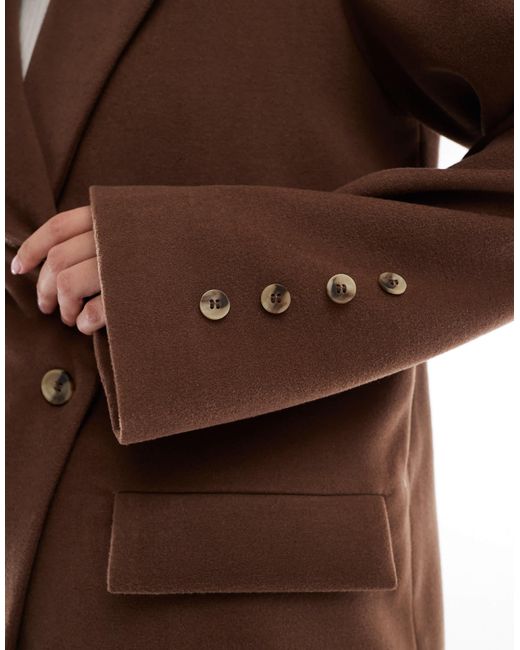 ASOS Brown Wool Look Oversized Blazer