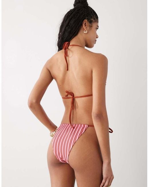 Reclaimed Vintage Multicolor Tie Side Bikini Bottom With Frills