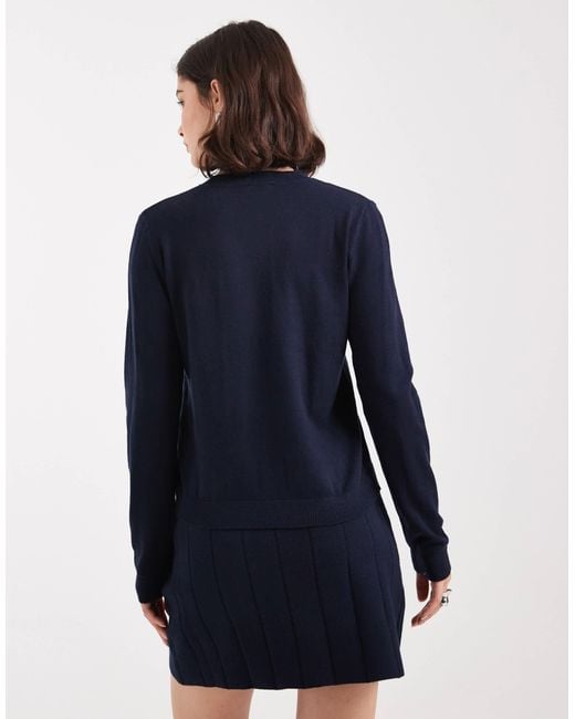 Object Blue Fine Gauge Cardigan Co-ord
