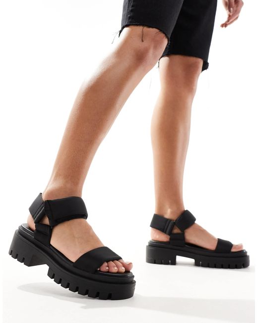 London Rebel Chunky Tech Sandals in Black Lyst — free download