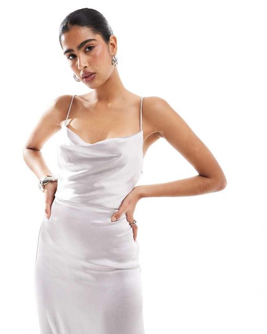 True Decadence White Cowl Neck Slip Dress