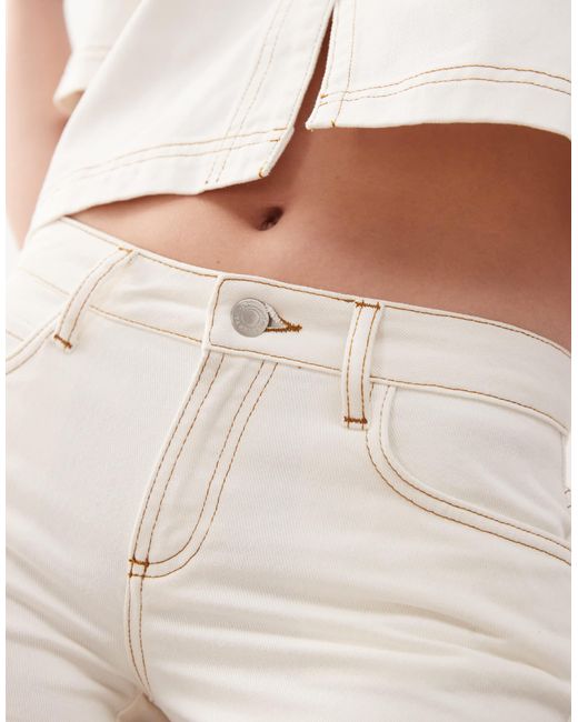 Reclaimed (vintage) White Western Denim Micro Shorts Co-ord