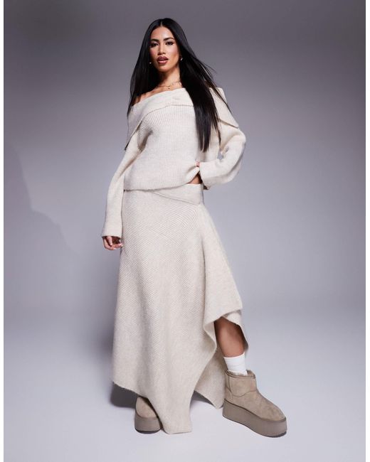 ASOS Gray – asymmetrischer midaxirock aus strick