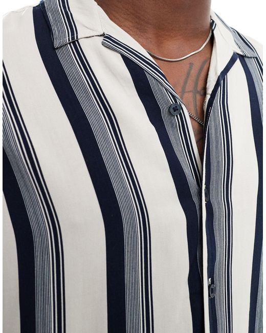 Jack & Jones White Oversized Revere Collar Shirt for men