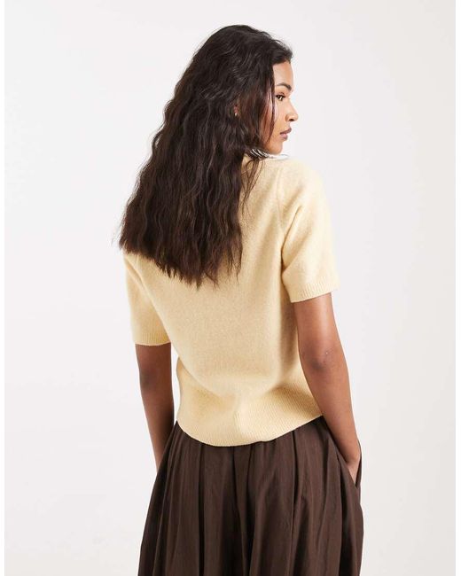 New Look Brown Collared Knitted Tee