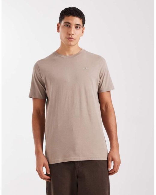 Hollister Natural Icon Logo Classic Fit Short Sleeve T-Shirt for men