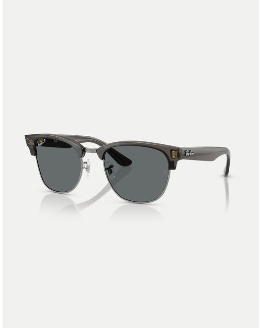 Ray-Ban Gray Clubmaster Sunglasses With Polarised Lens