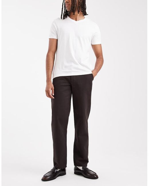 ASOS Rechte Broek in het Black voor heren