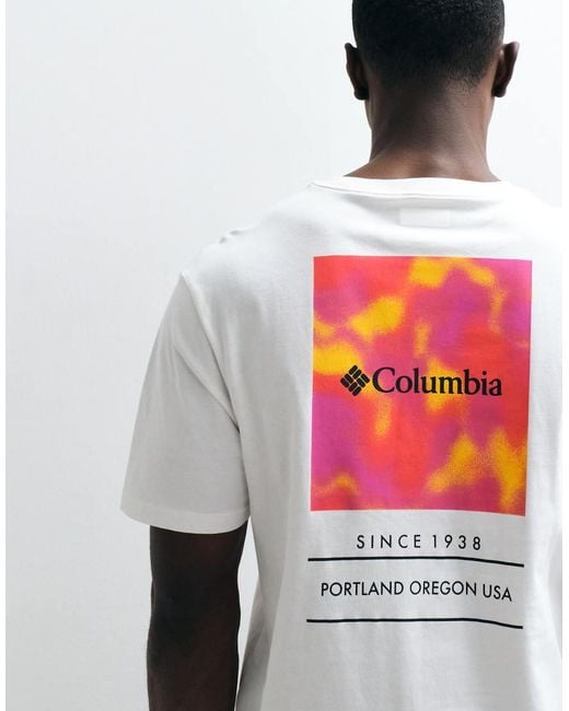 Columbia White Barton Springs Iii Graphic T-shirt for men