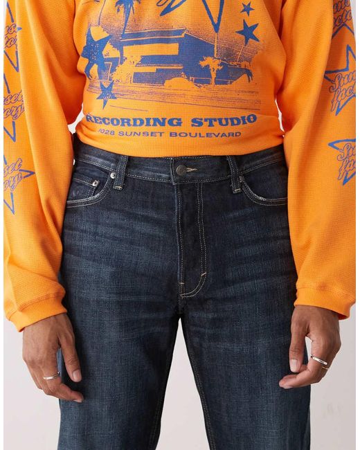 Weekday Orange Klean Straight Leg Jeans for men