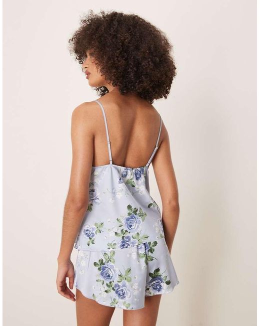 Abercrombie & Fitch Pyjama Cami Top Met Touwtjes in het Blue