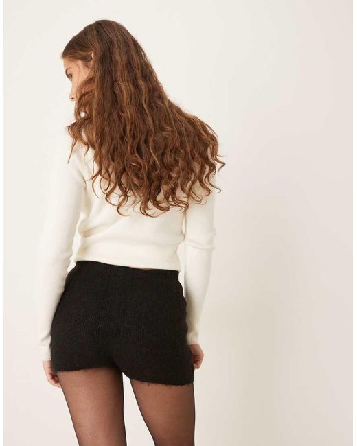 Gina Tricot Natural Wool Alpaca Knitted Mini Shorts