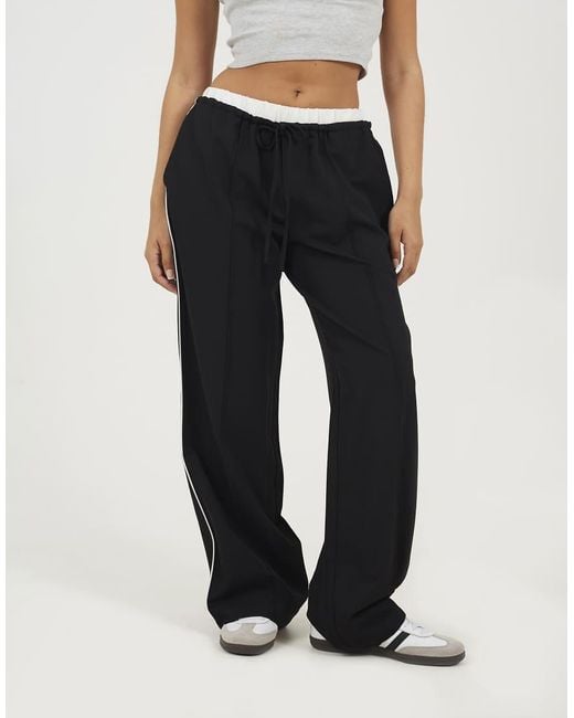 Brave Soul White Contrast Waistband Tailored Trousers