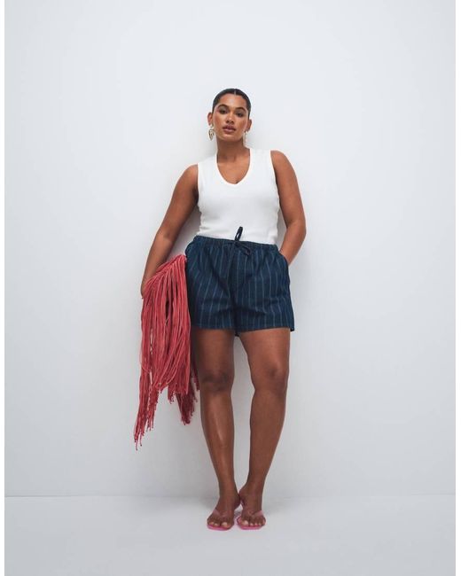 ASOS White Asos Design Curve Ribbed V Neck Vest