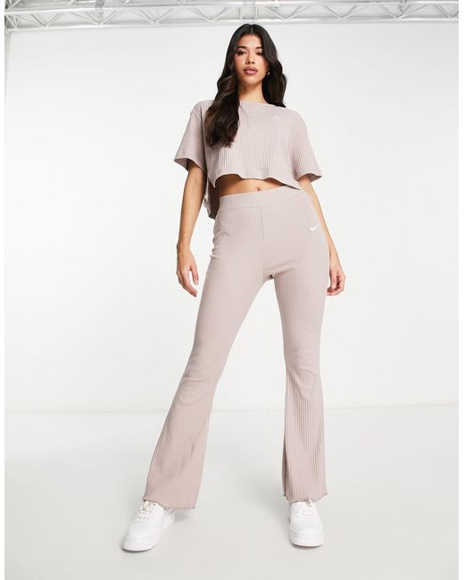 Nike Natural Rib Jersey Flare Trousers