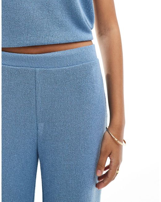 Vero Moda Blue Lightweight Knitted Wide Leg Trousers Co-ord