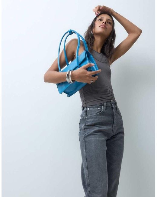 Vaqueros Grises Elásticos De Pernera Recta Cómoda De ASOS de color Blue