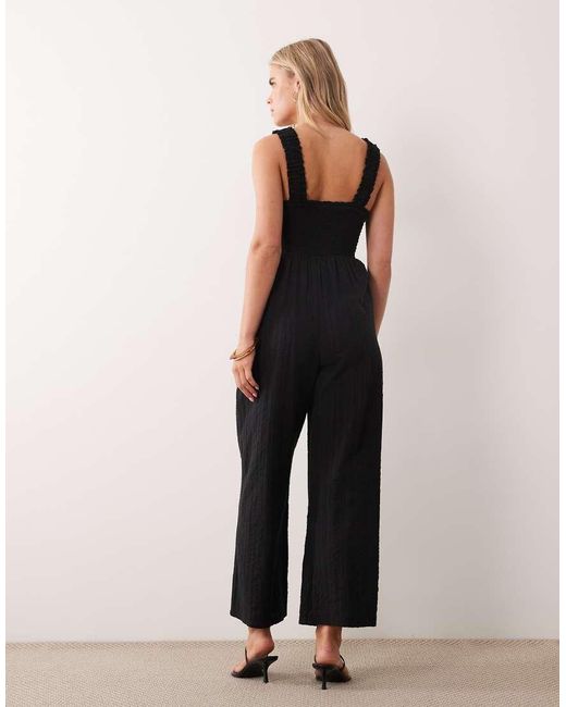 Nobody's Child Petite Black Helena Cotton Wide Leg Jumpsuit