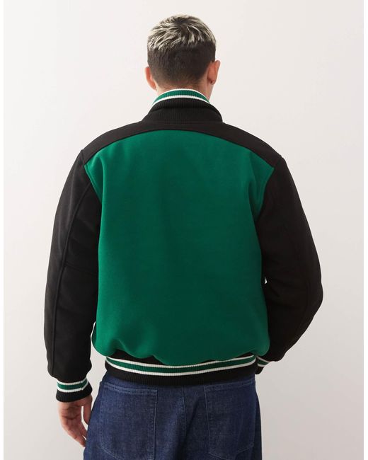 ICECREAM Green College Varsity Bomber Jacket for men