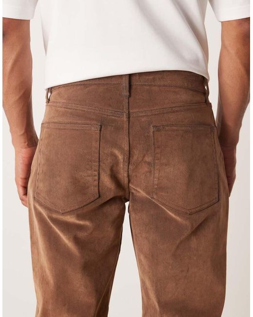 ASOS Natural Suede Look Straight Jeans for men