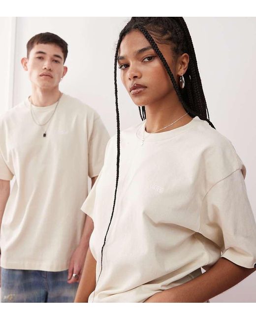 Camiseta Beis Extragrande Con Logo En La Parte Izquierda Del Pecho Exclusiva En Asos De -Marrón Vans de color Natural