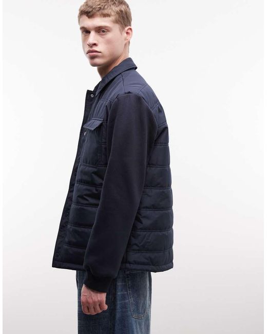 ASOS Blue Regular Quilted Liner Jacket for men