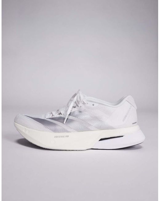 Adidas Originals White Adidas Running Adizero Boston 13 Trainers